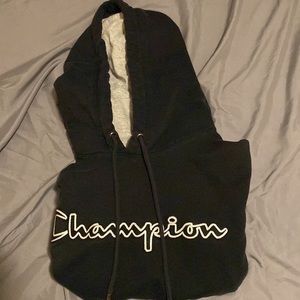 Champion Men's Pullover Small Graphic Script Fleece Hoodie, Kangaroo Pocket 2